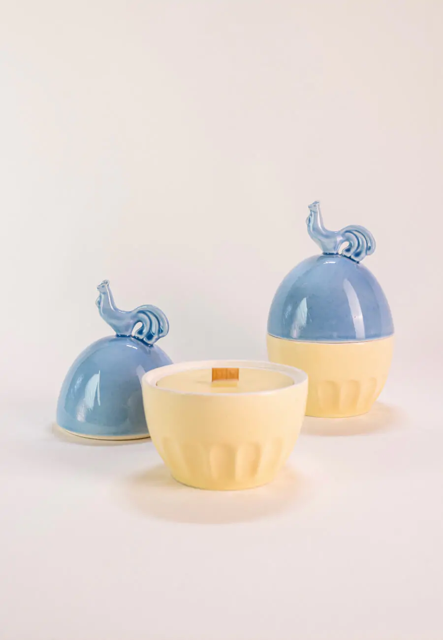 Свічка жовто-блакитна Art Hall Ceramics